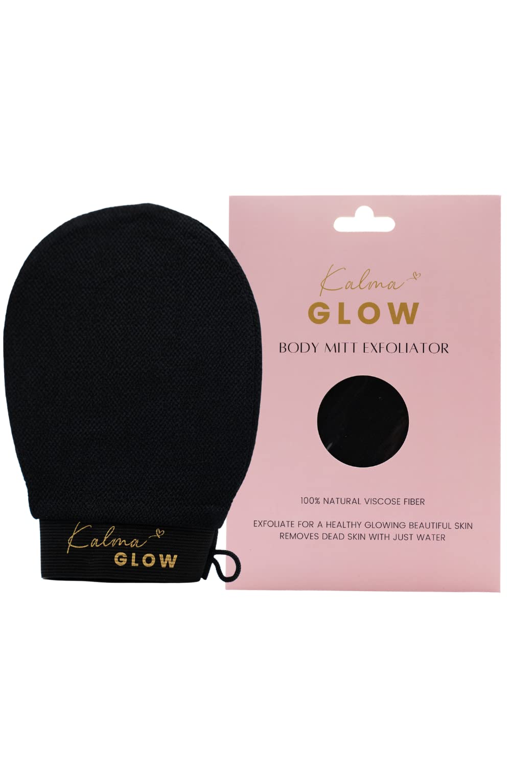 Kalma Glow Bath Glove - Exfoliating Body Scrub, Gentle Dead Skin Remover, Black, 1 Count