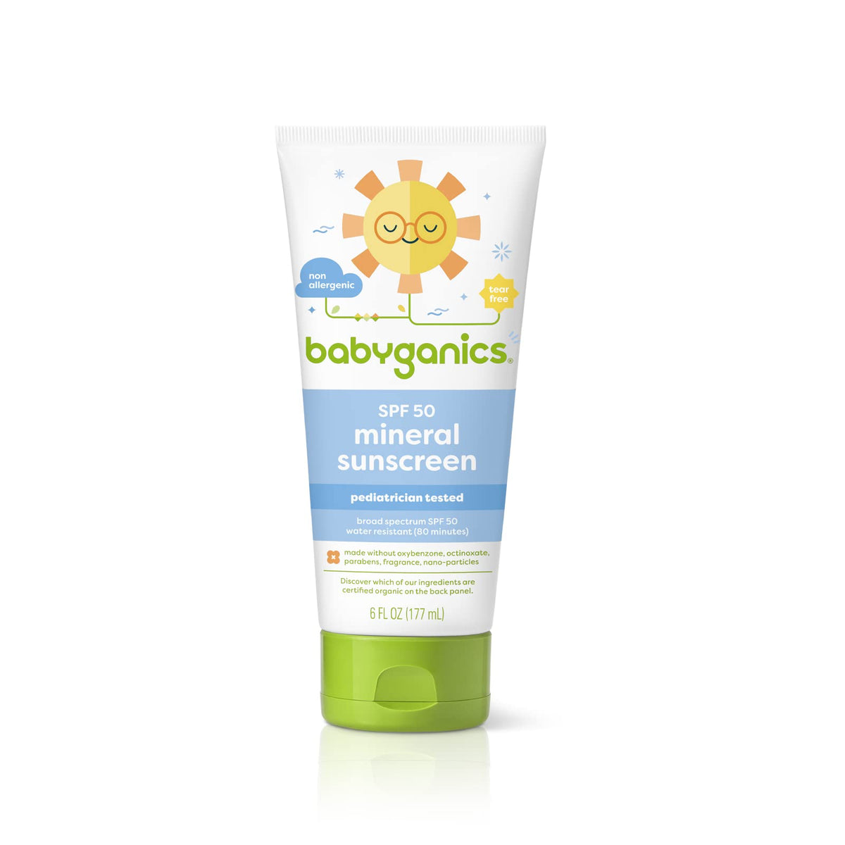 Babyganics Sunscreen Lotion Spf 50, 6 Oz - Safe For Babies, Water-Resistant, Non-Toxic