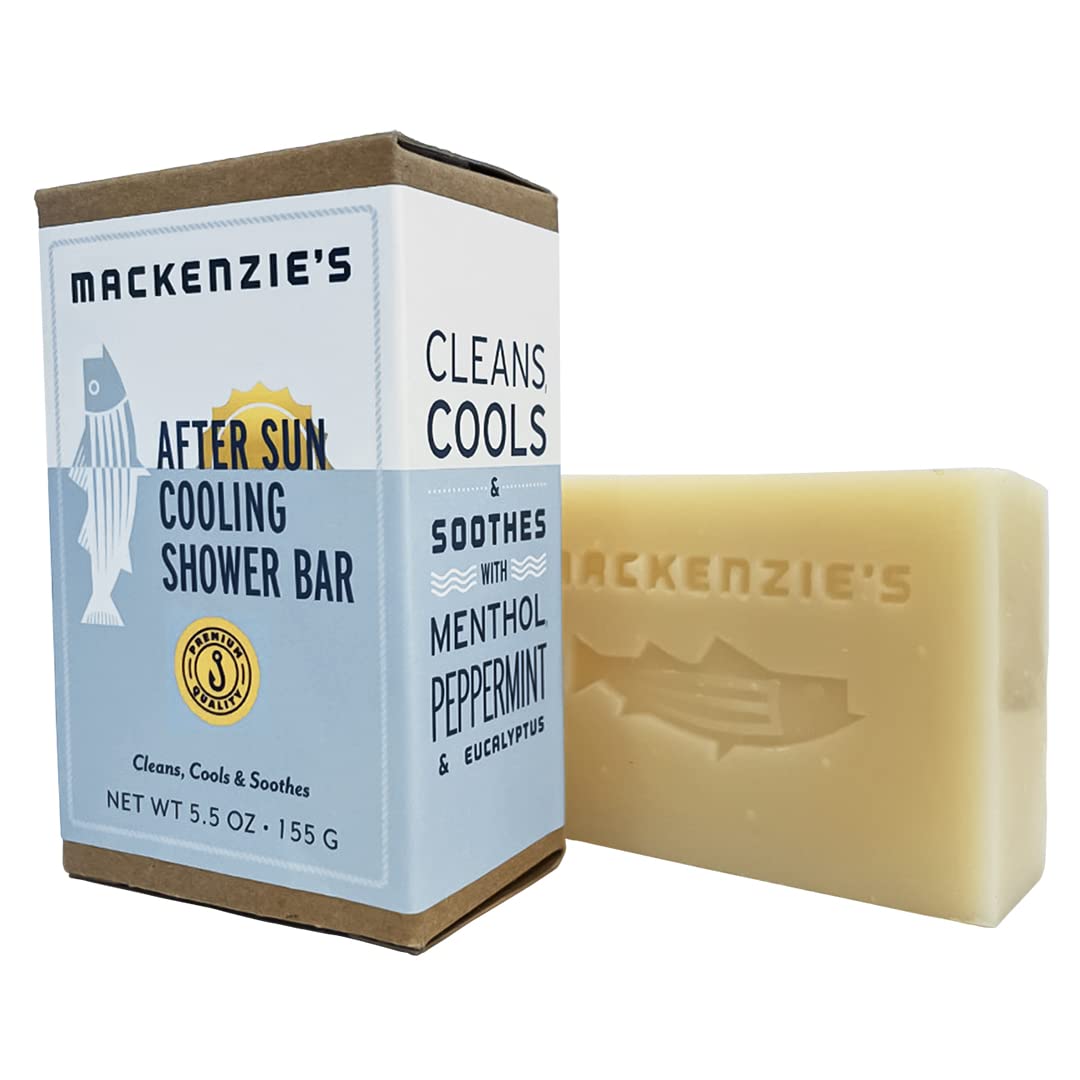 Mackenzie'S After Sun Cooling Shower Bar - Peppermint & Menthol Soap, 5.5 Oz - Gifts For