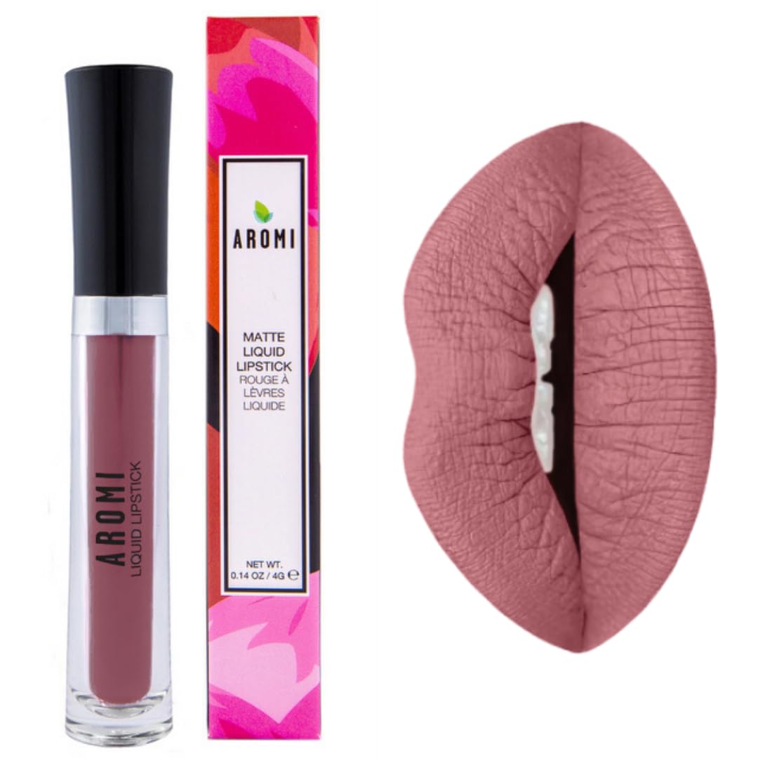 Aromi Woodsy Rose Liquid Lipstick - Vegan, Long-Lasting, Handmade Sepia Rosewood Color