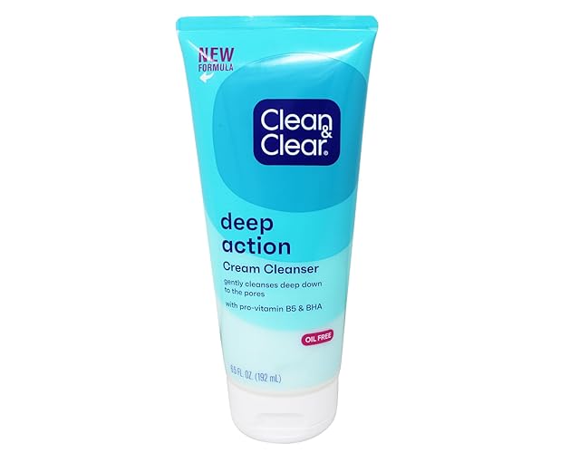 Clean & Clear Deep Action Cream Facial Cleanser, Oil-Free Face Wash For Sensitive Skin, 6.5 Oz