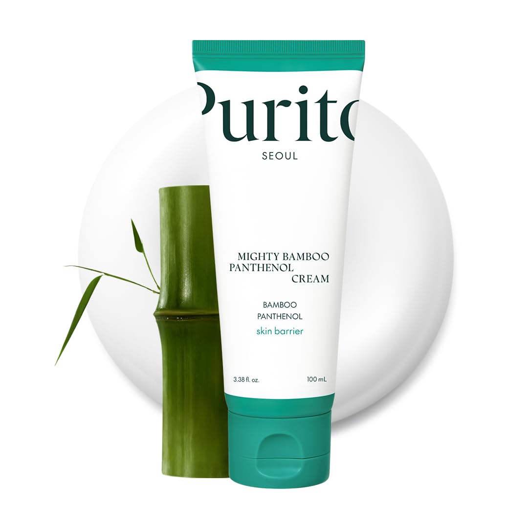 PURITO Mighty Bamboo Panthenol Cream - Vegan Moisturizer for Glass Skin, 3.38 fl oz