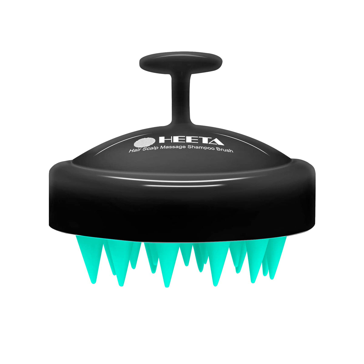 HEETA Scalp Massager & Shampoo Brush, Soft Silicone Dandruff Scrubber, Turquoise & Black