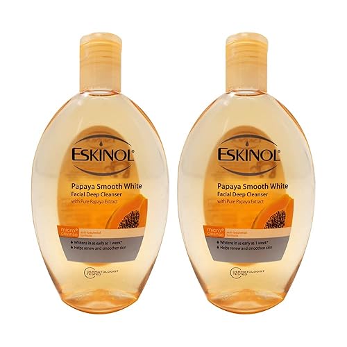 Eskinol Naturals Papaya Facial Cleanser, Lot Of 2 - 7.6 Oz (225 Ml) Bottles