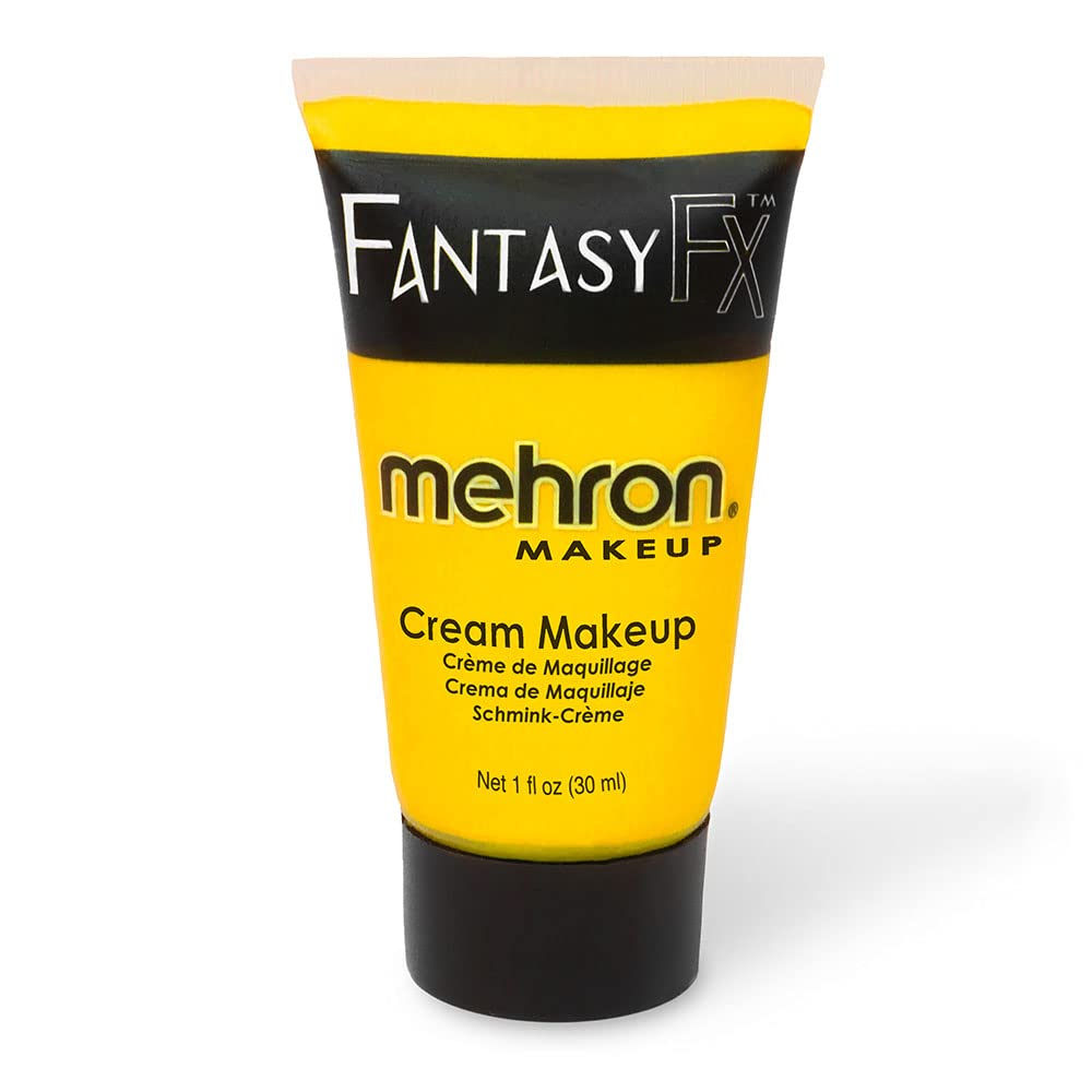 Mehron Fantasy Fx Cream Makeup - Yellow Water-Based Face & Body Paint, 1 Fl Oz