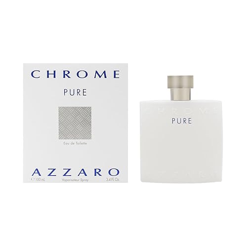 Azzaro Chrome Pure Eau De Toilette For Men - Citrus, Oriental & Woody Fragrance, 3.4 Fl Oz