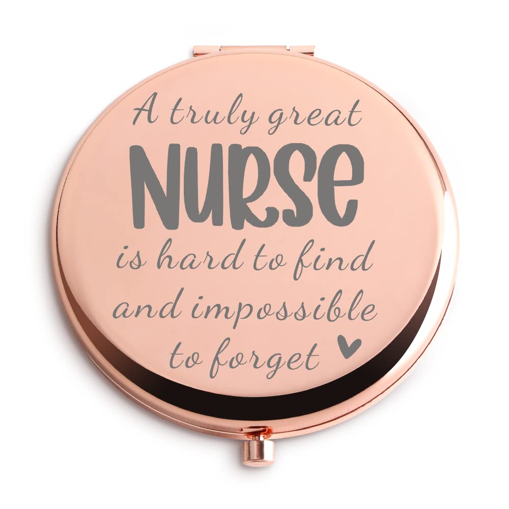 Dyukonirty Rose Gold Compact Mirror - Unique Nurse Graduation Gift & Personalized Nurse Gifts