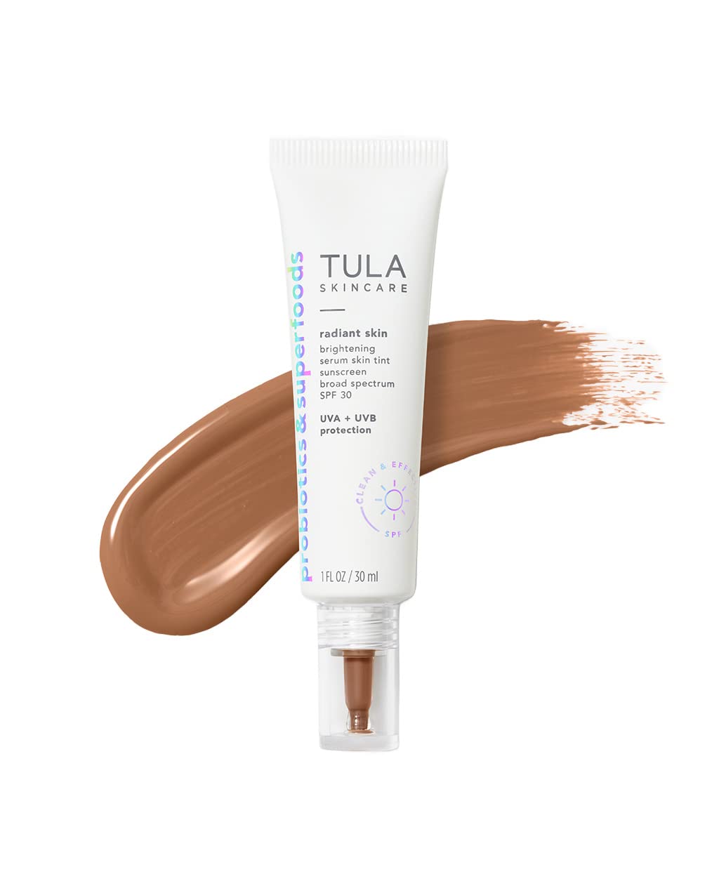 TULA Radiant Skin Brightening Serum Tint SPF 30 - Shade 21, 1 Fl Oz - Broad Spectrum Sunscreen