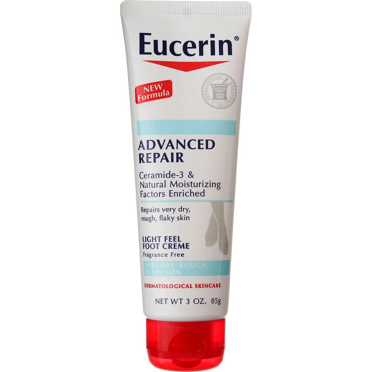 Eucerin Advanced Repair Foot Creme, 3 Oz (Pack Of 4) - Lightweight Moisturizer For Dry Skin