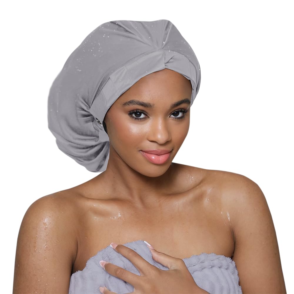 Hairbrella Satin-Lined Adjustable Shower Cap For Women - Extra Large, 100% Waterproof, Paloma