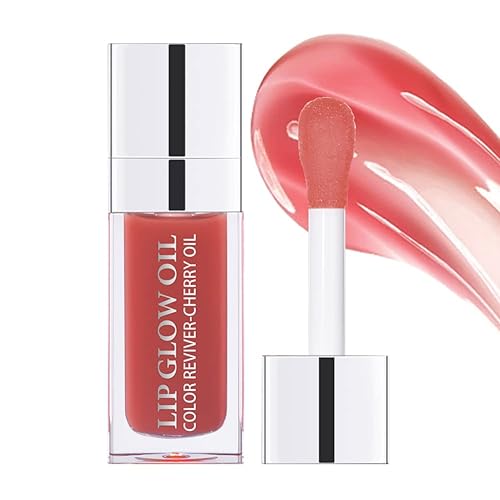 Eliversion Hydrating Lip Glow Oil - Moisturizing Tinted Lip Balm, Long Lasting, Rosewood 2.7 Fl