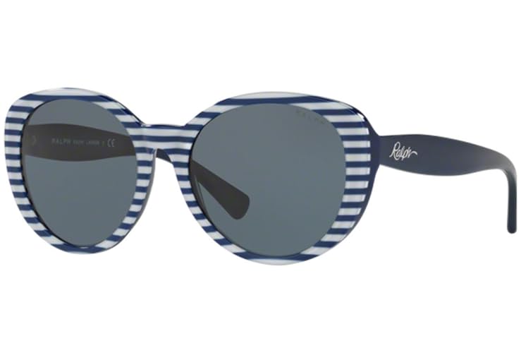 Ralph Lauren Women'S Cateye Sunglasses, Navy Stripe/Blue Green, 58 Mm Ra5212