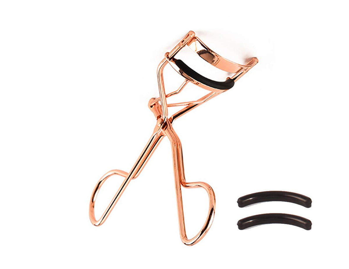 Emilystores Gold Eyelash Curler Set With 2 Silicone Pads - Stainless Steel, Pain-Free Curling