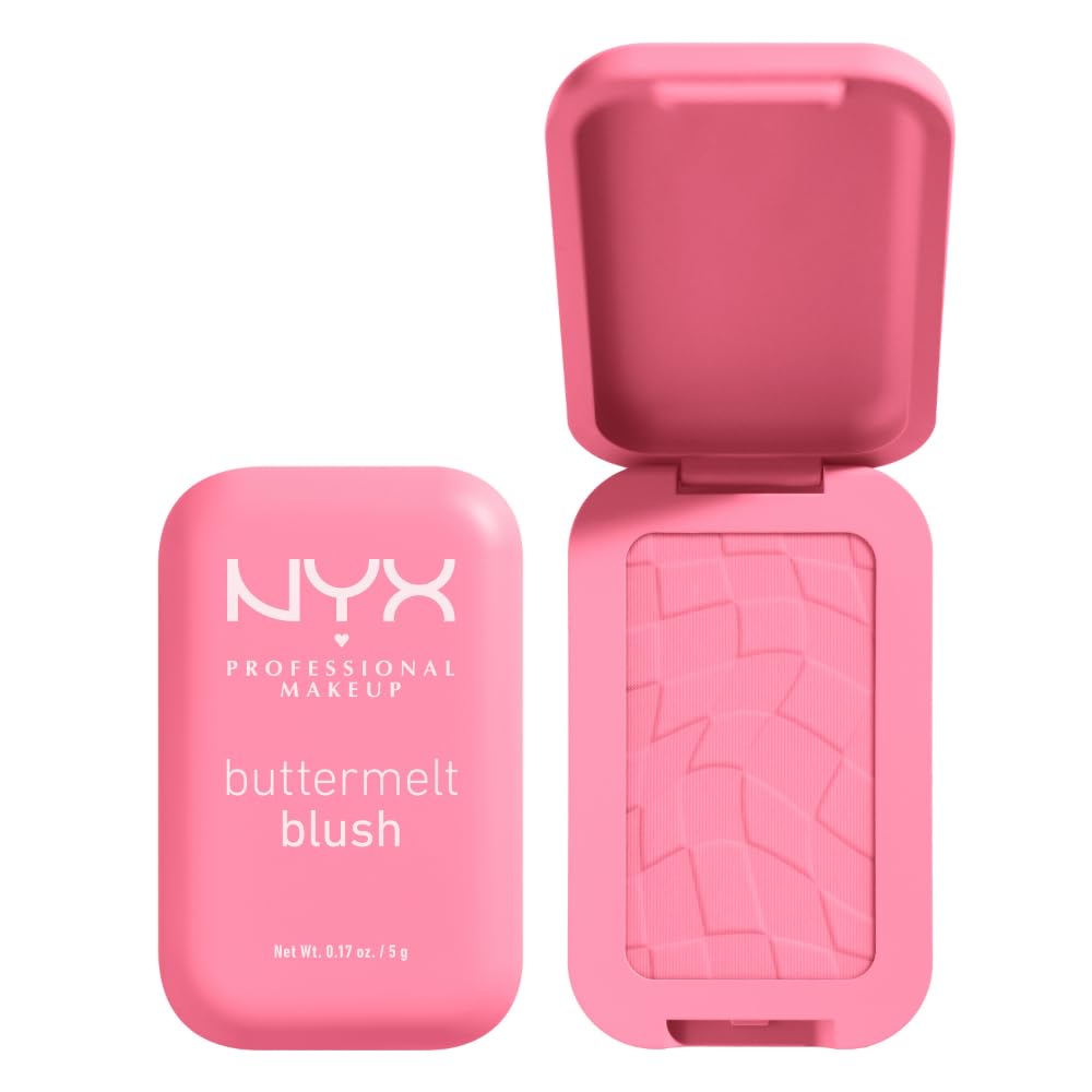 Nyx Buttermelt Powder Blush - Vegan, Fade & Transfer-Resistant, 12Hr Wear, 0.17 Oz