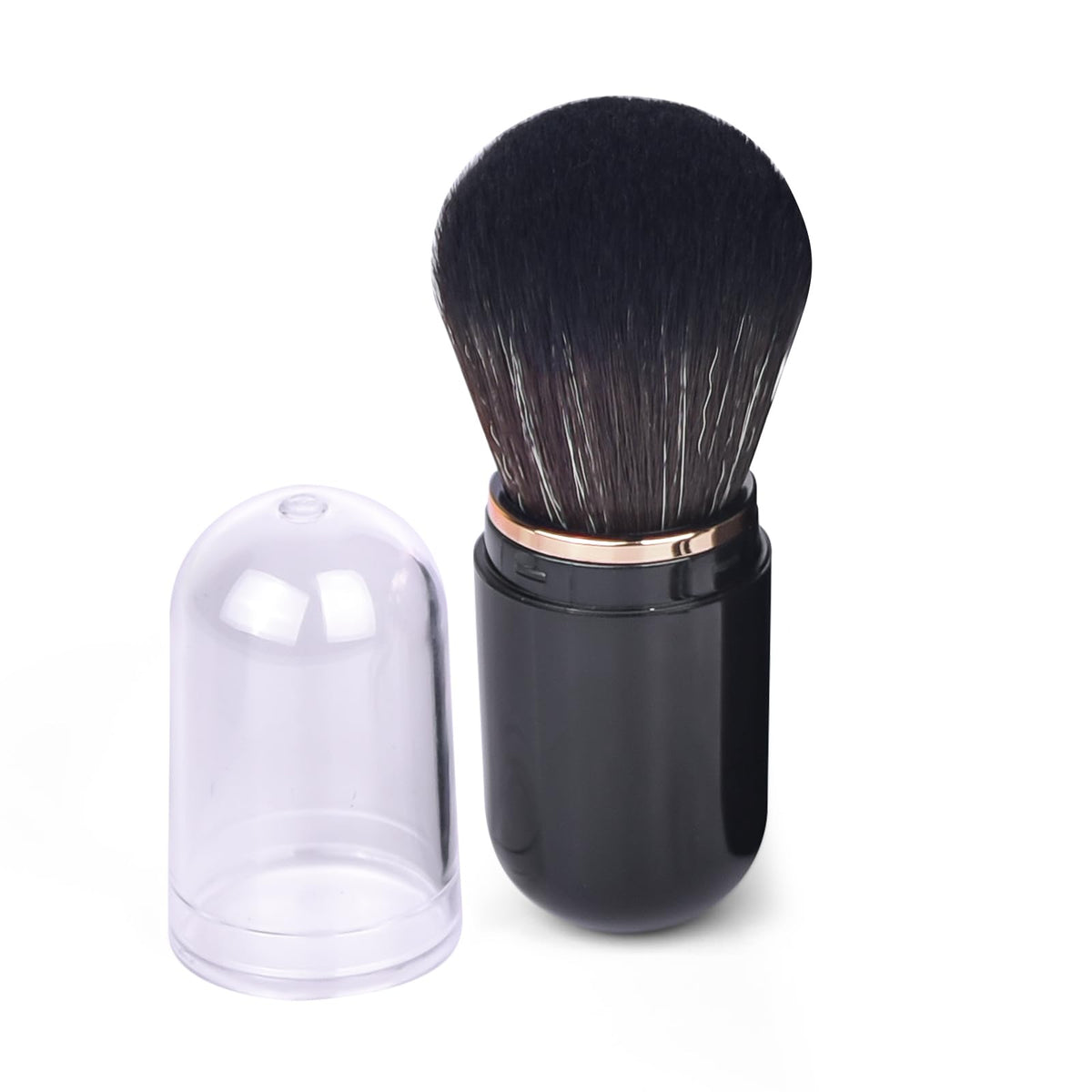 Ms. Wenny Retractable Kabuki Brush - Travel Makeup Brush For Liquid Foundation & Powder, Black