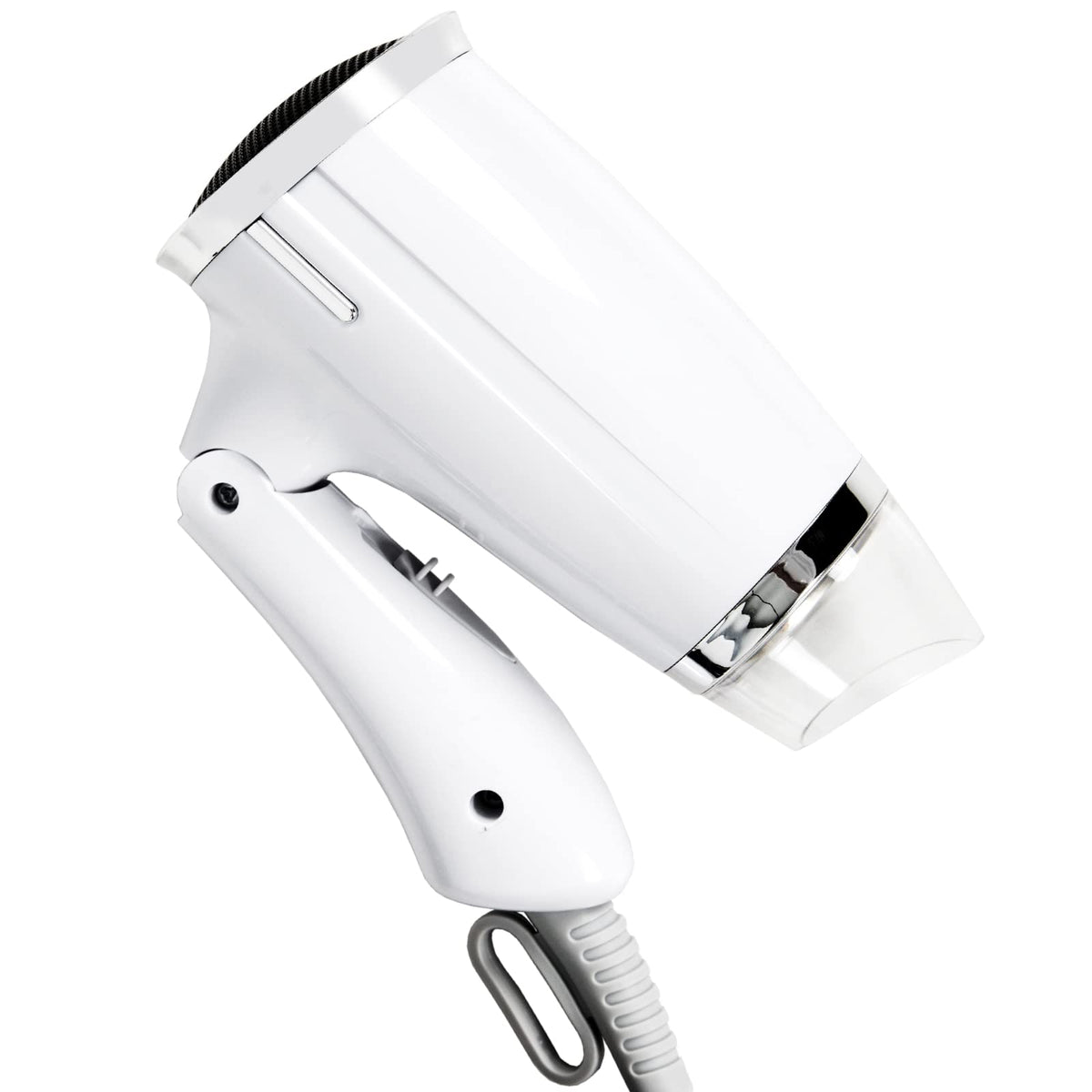 Juisee Folding Hair Dryer - Compact Travel Blow Dryer, 3 Heat Settings, Lightweight, White