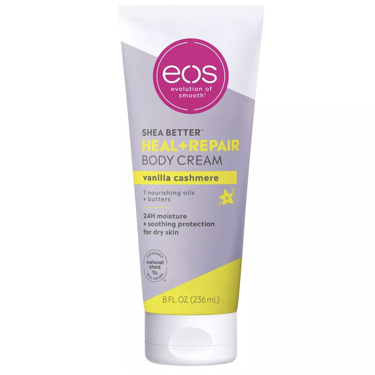 Eos Shea Better Body Cream, Vanilla Cashmere, 8 Oz - 24 Hour Hydration With Shea Butter