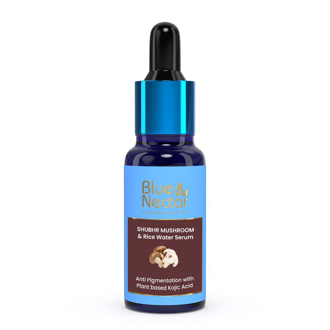 Blue Nectar Almond Serum For Even Skin Tone | Face Serum With Rice Water & Mushroom, 1 Fl Oz