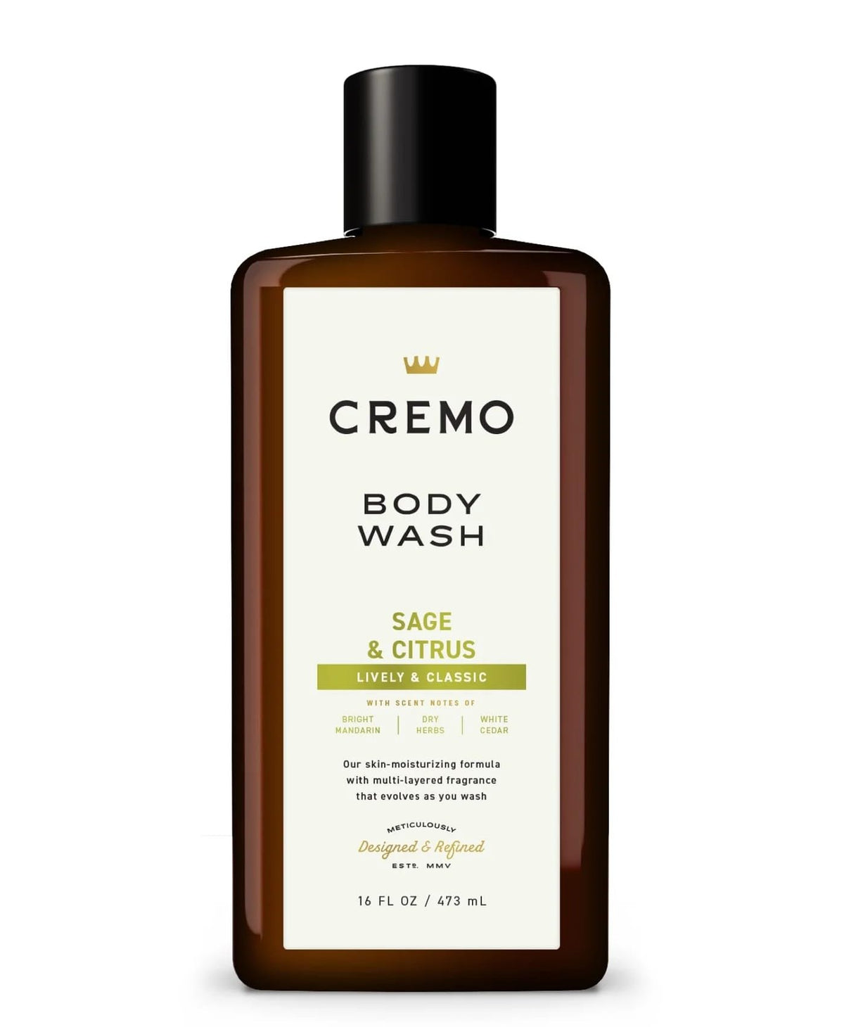 Cremo All Season Body Wash, Sage & Citrus, 16 fl oz (Pack of 2)