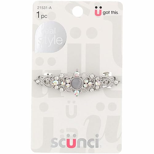 Scunci Pack Of 2 Barrette With Stones - Stylish Hair Accessories For All Occasions