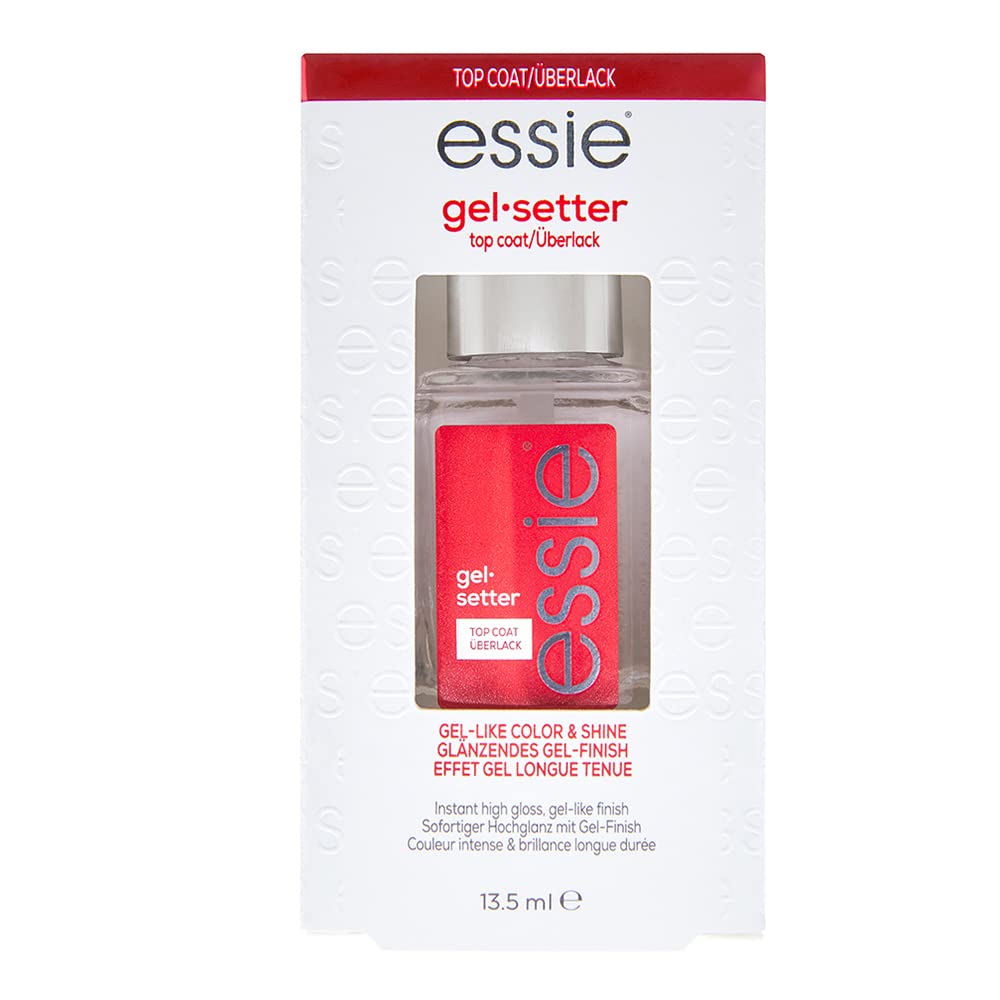 Essie Gel Setter Top Coat, 8-Free Vegan Nail Polish, Gel-Like Finish, 0.46 Fl Oz