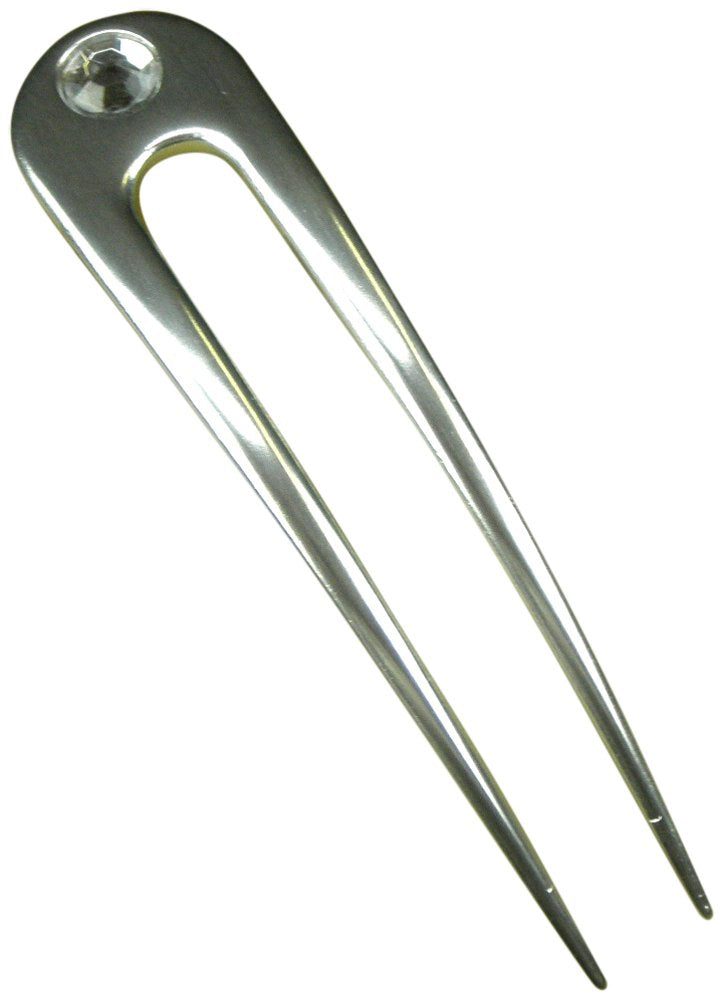 Jwl Hawnkoa Silver 4.5&quot; Waterproof Unbreakable Two Prong Hair Fork Pick - 1 Count