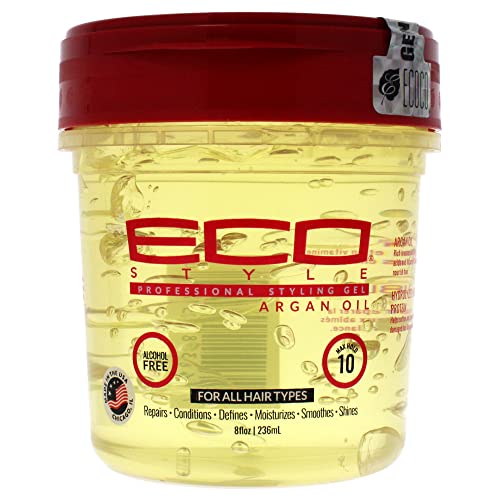 Ecoco Moroccan Argan Oil Styling Gel - 8 Fl Oz, Nourishing Hair Gel For Smooth Styles