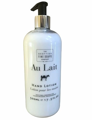 Scottish Fine Soaps Au Lait Hand Lotion, Cream White, 17.5 Oz Pump, Moisturizing Formula