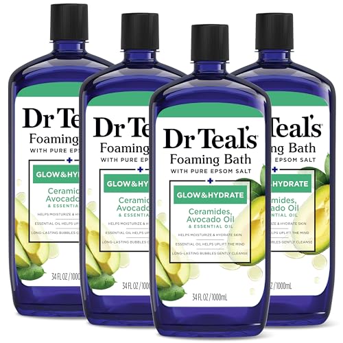 Dr Teal'S Foaming Bath With Epsom Salt, Ceramides & Avocado Oil, 34 Oz, Pack Of 