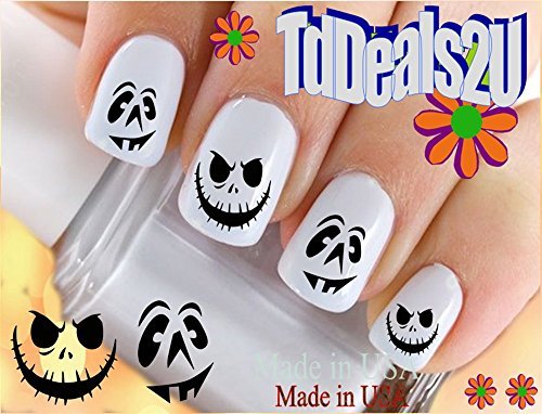 Hipzysticky Halloween Smiley Pumpkin Face #2 Waterslide Nail Art Decals - Made In Usa