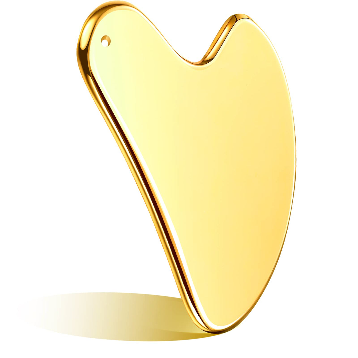 Nuanchu Gold Stainless Steel Gua Sha Tool For Face & Body Massage - Heart Style With Pouch