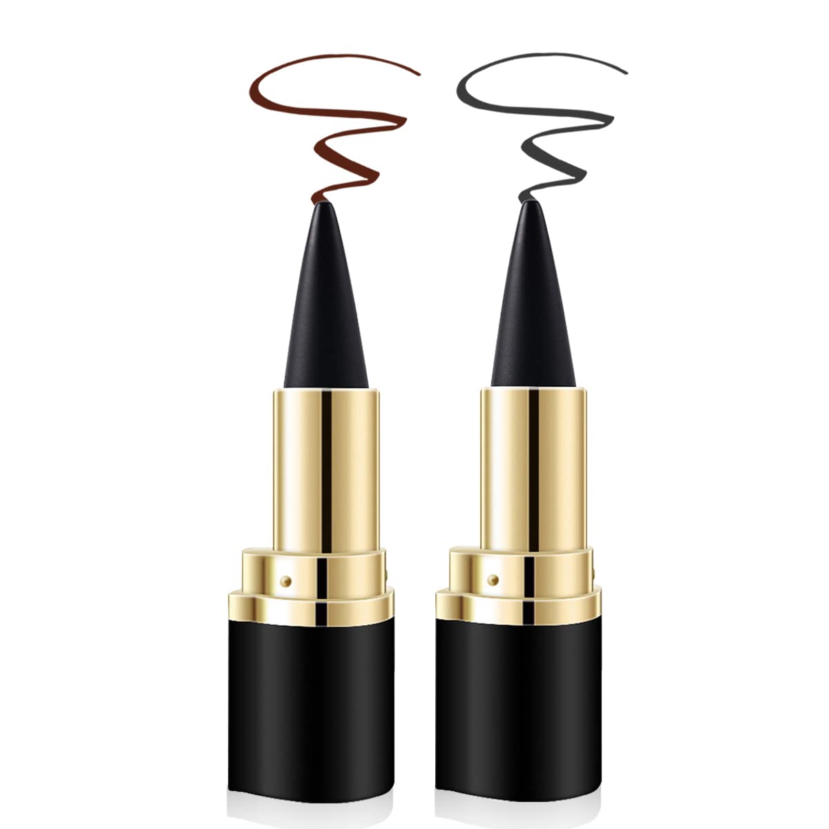 Aaiffey Gel Eyeliner Set - Waterproof, Quick-Dry, Smudge-Proof, Matte Black & Brown (2 Pack)