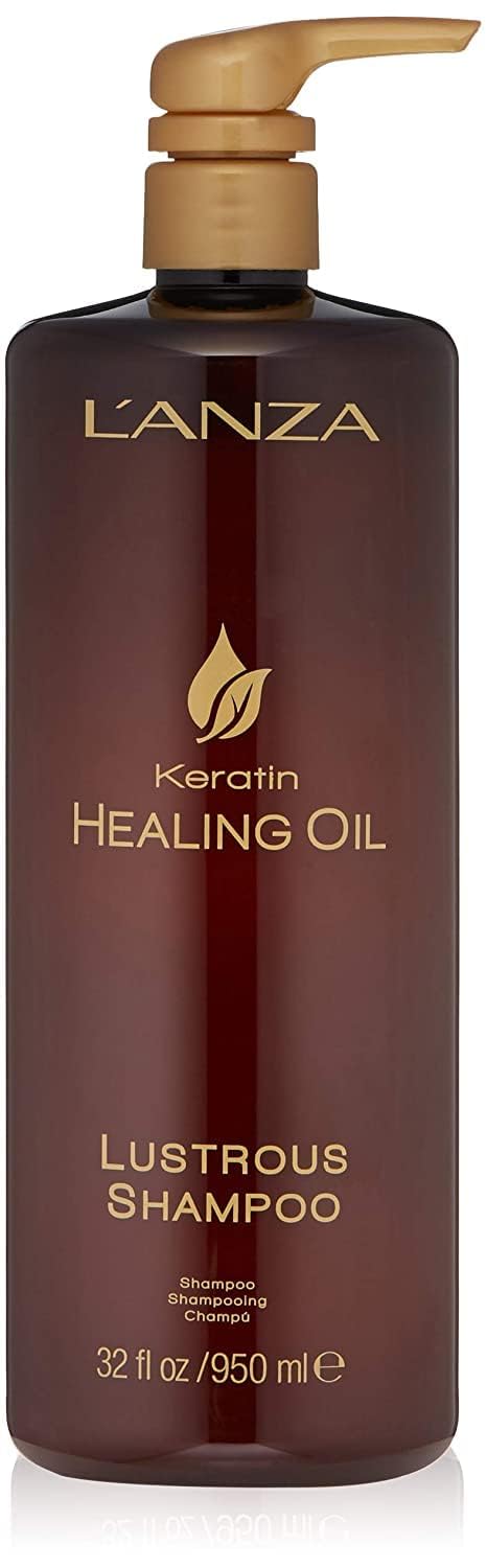 L'Anza Keratin Healing Oil Shampoo, Sulfate Free, For Dry Damaged Hair, 32 Fl Oz