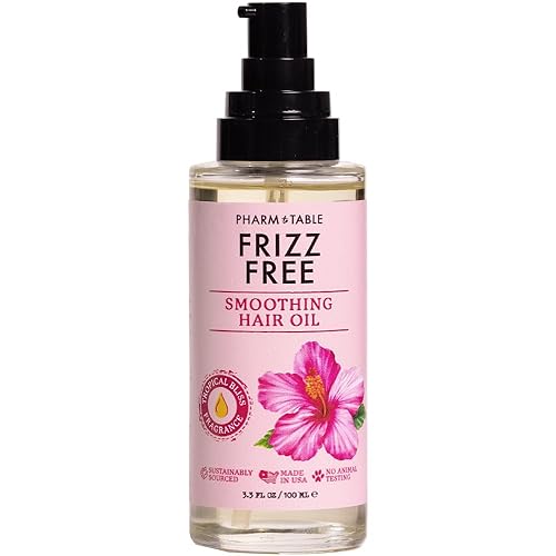 PHARM TO TABLE Frizz Free Smoothing Hair Oil with Argan Oil, 100ml - Nourish & Detangle Hair