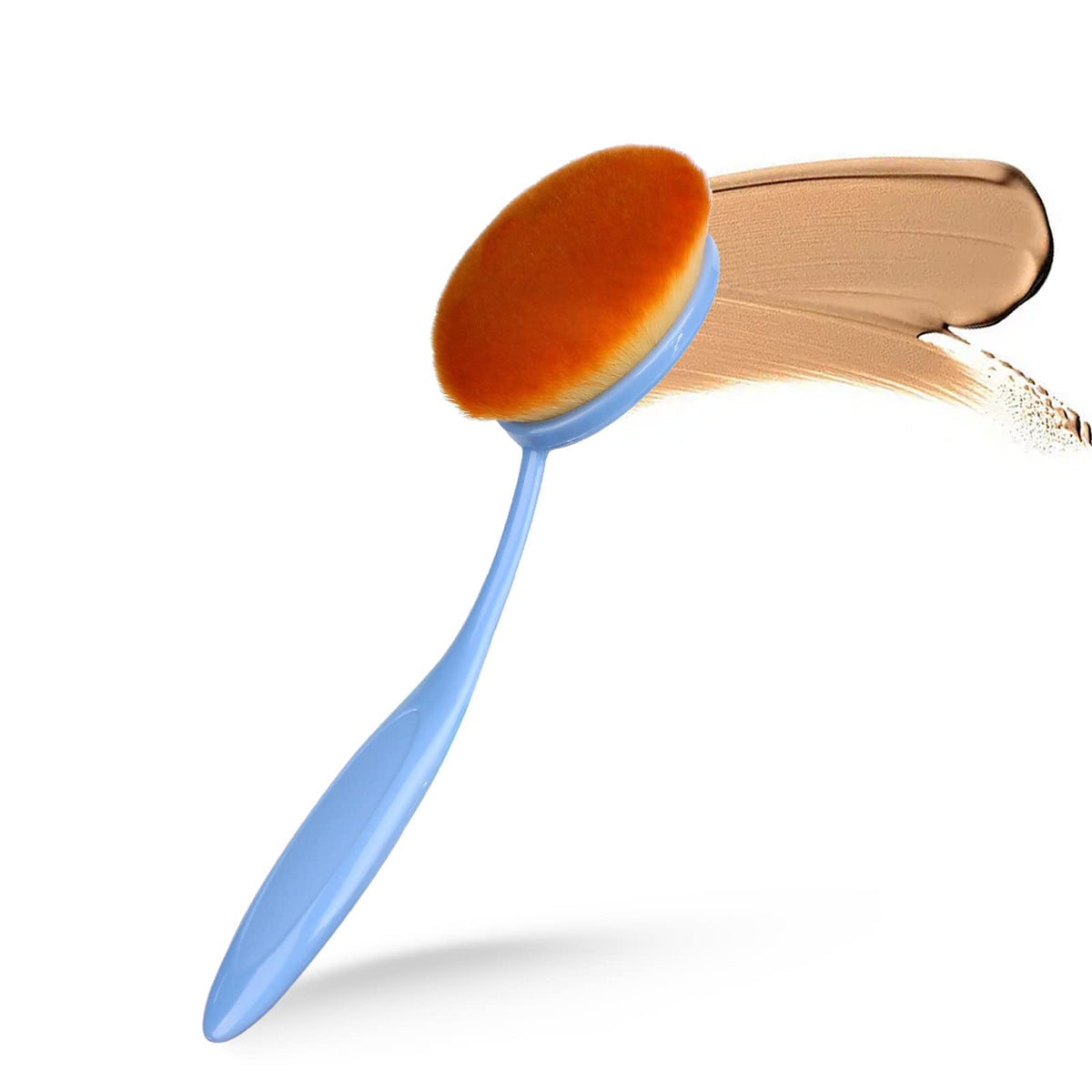 Yoseng Blue Oval Foundation Brush - Flawless Liquid & Cream Makeup Applicator For Kids