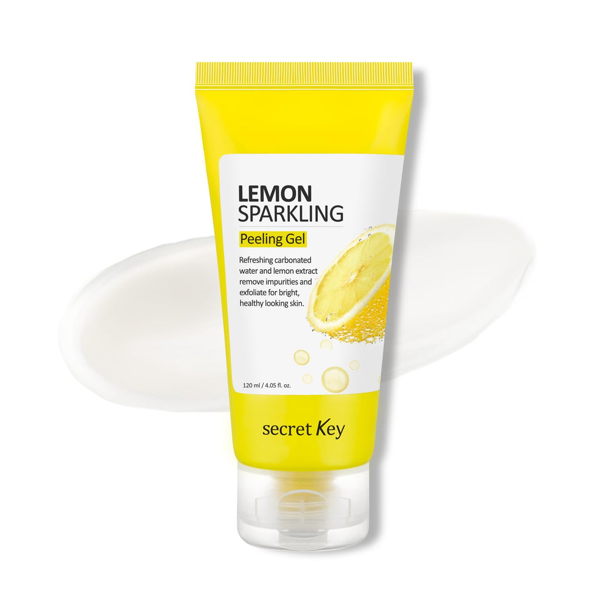 Secretkey Lemon Sparkling Peeling Gel 4.05Oz - Deep Cleansing, Exfoliating, Moisturizing For Sensitive Skin