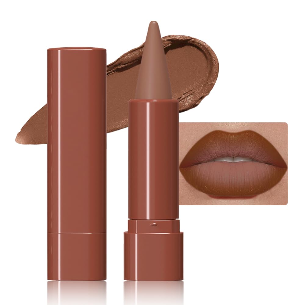 Juaazin Warm Brown Matte Lipstick Crayon - Long Lasting Waterproof Lip Liner For Women