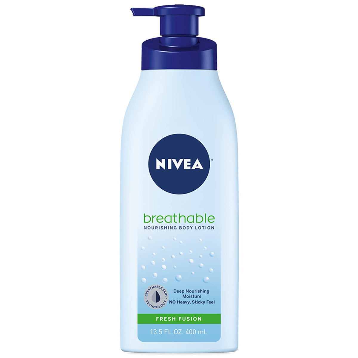 Nivea Breathable Nourishing Body Lotion Fresh Fusion For Dry Skin, 13.5 Fl Oz Pump Bottle