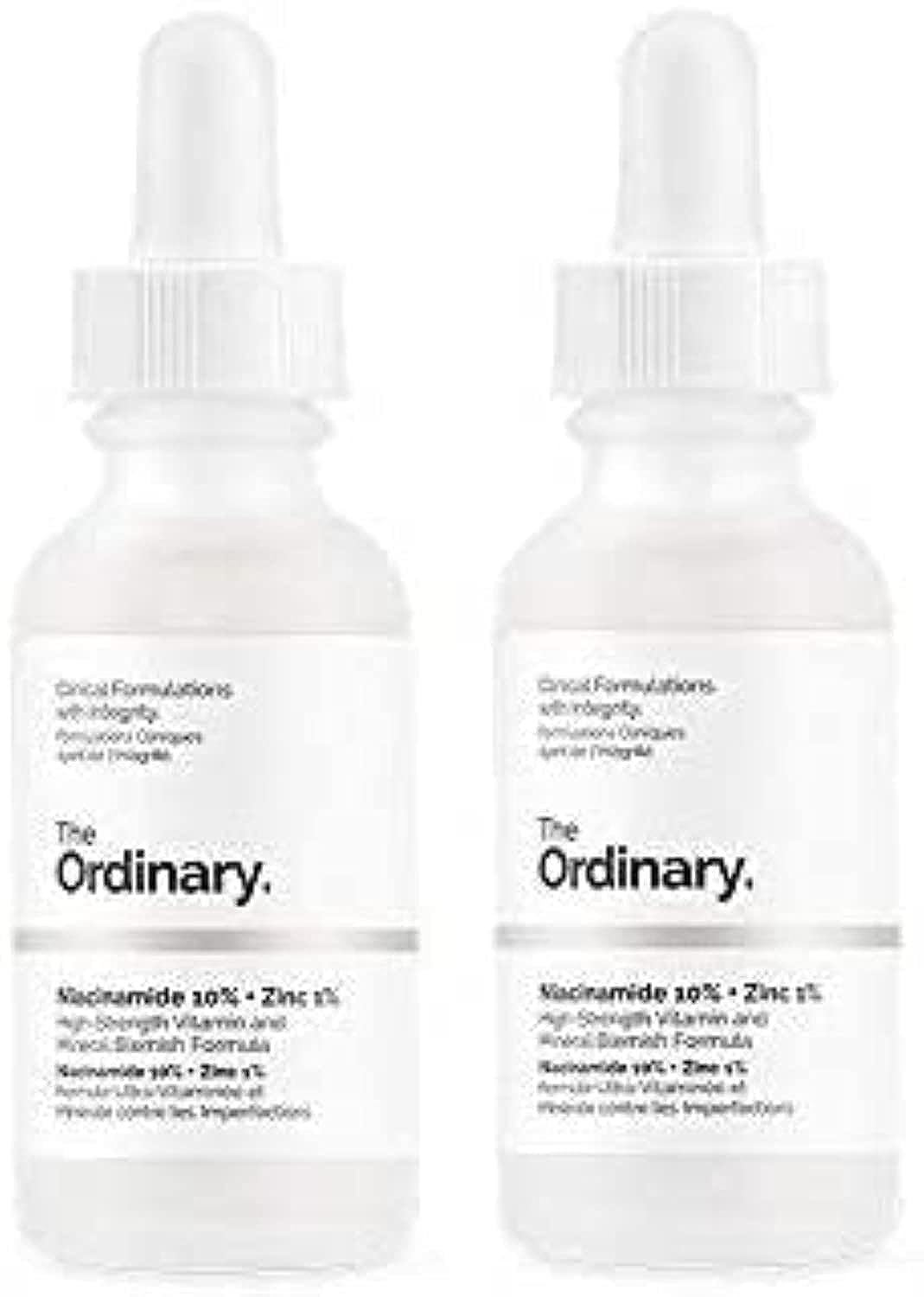 The Ordinary Niacinamide 10% + Zinc 1% - 2 Packs (30ml each) for Oily Skin, 