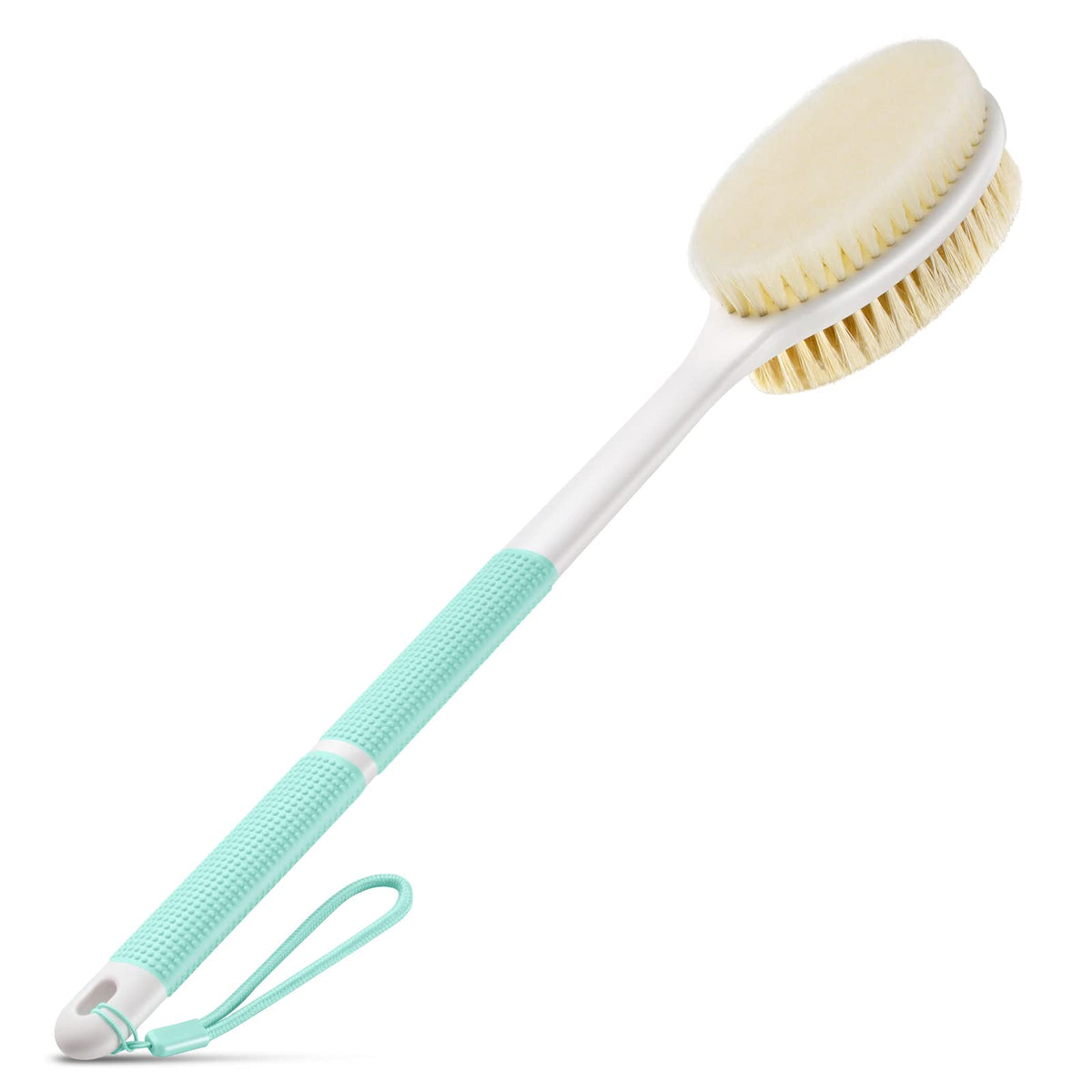 Backski Back Scrubber - Anti Slip Long Handle Brush With Soft & Stiff Bristles - Green