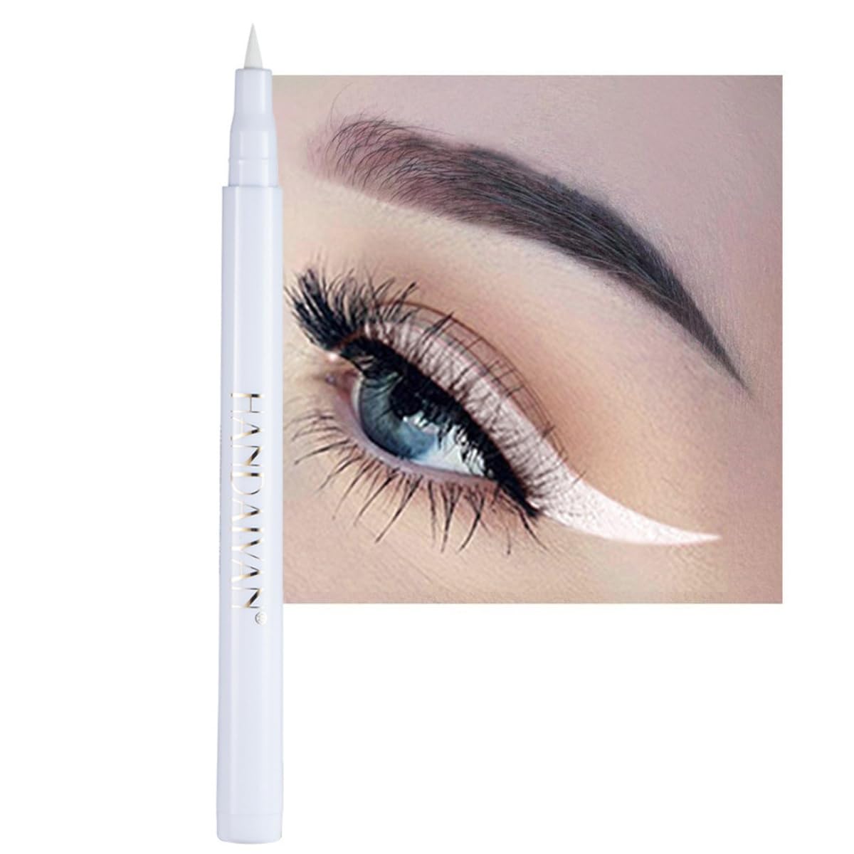 Onarisae Waterproof Eyeliner Pencil - Pigmented Smudge-Proof Liquid Liner In A-White #09, 0