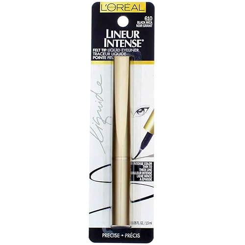 L'Oreal Lineur Intense Felt Tip Liquid Eyeliner, Black Mica - 0.05 Oz, Pack Of 12