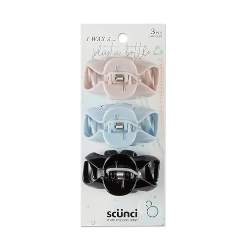 Scunci Conscious Minded Octopus Clips, 3 Pack - Blue, Pink, Green Hair Accessories