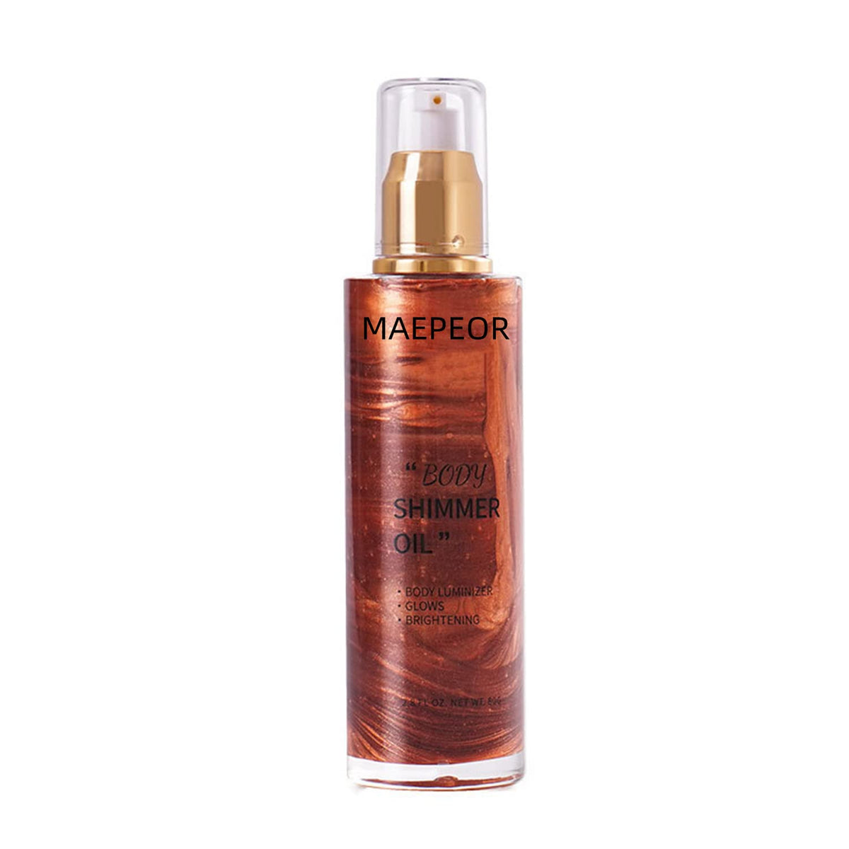 MAEPEOR Shimmer Body Luminizer 2.8 Fl Oz - Moisturizing Glow Highlighter, 04 Golden Brown