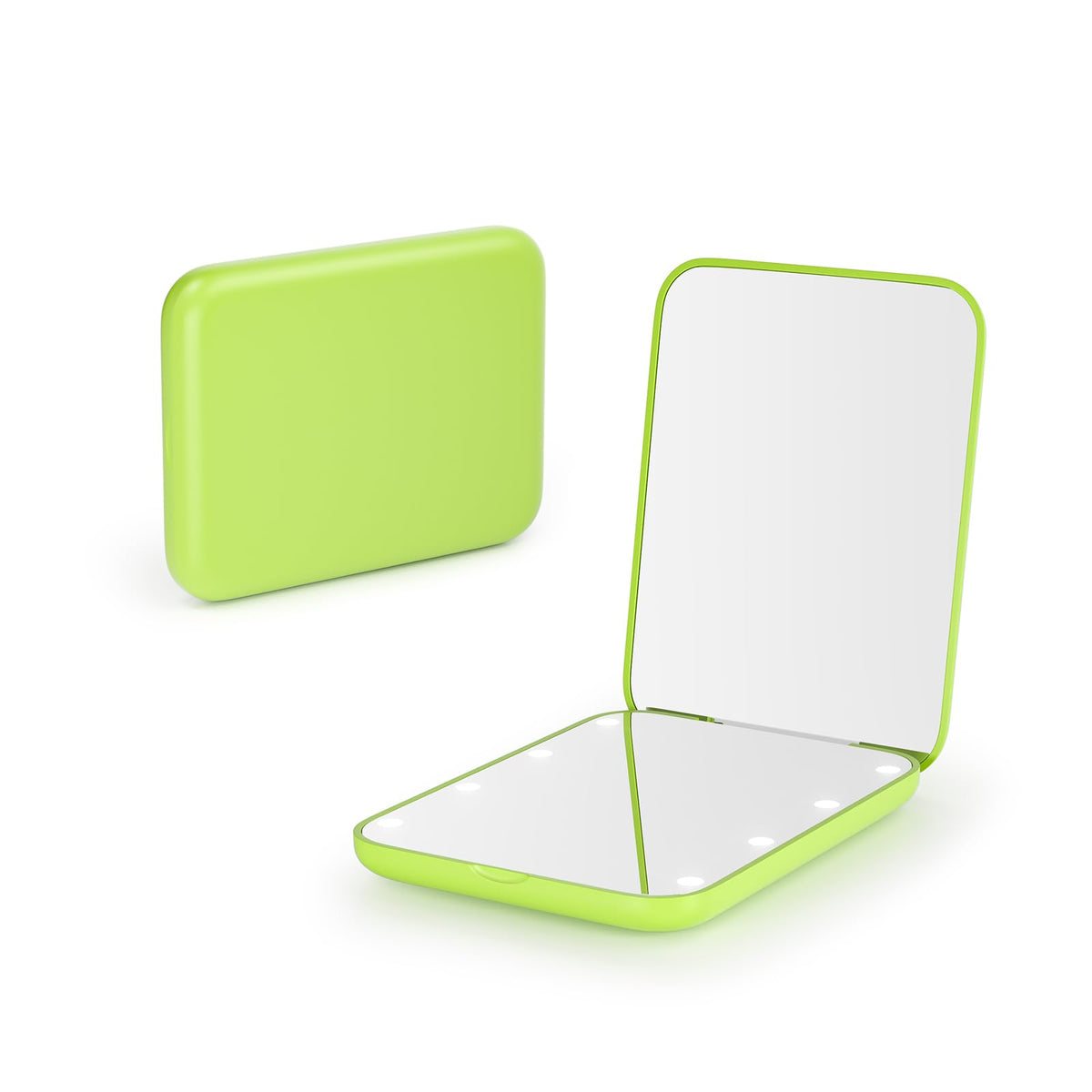 Kintion Light Green Pocket Mirror, 1X/3X Led Folding Travel Makeup Mirror, Portable Handheld