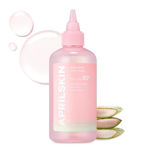 Aprilskin Pink Aloe Vita Toner - Soothes Redness, Hydrating, Vegan Korean Skin Care, 8.45 Fl