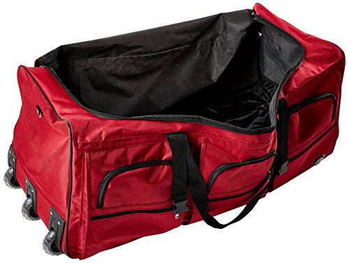 Rockland 30&quot; Rolling Duffel Bag in Red - Durable Polyester Travel Luggage