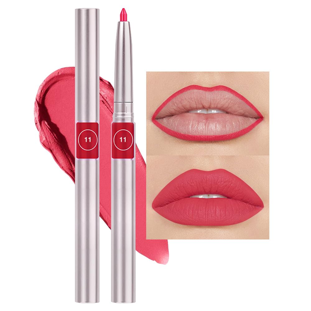 Feicuiyun Retractable Lipliner Pencil, Waterproof, Long Lasting Matte Finish, Rogue Red