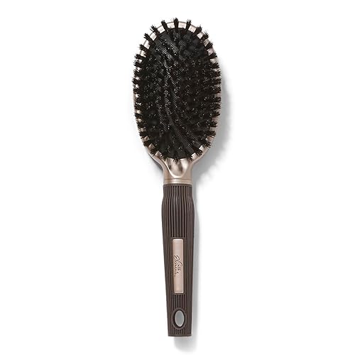 Silk Elements Boar Oval Cushion Brush - Black, Premium Hair Brush for Smooth Styling