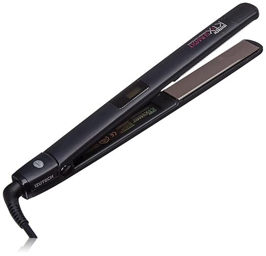 Izutech Ktx Slim450 Titanium Flat Iron - 1Inch, Adjustable Heat 450°F, Dual Voltage, Auto Shut-Off